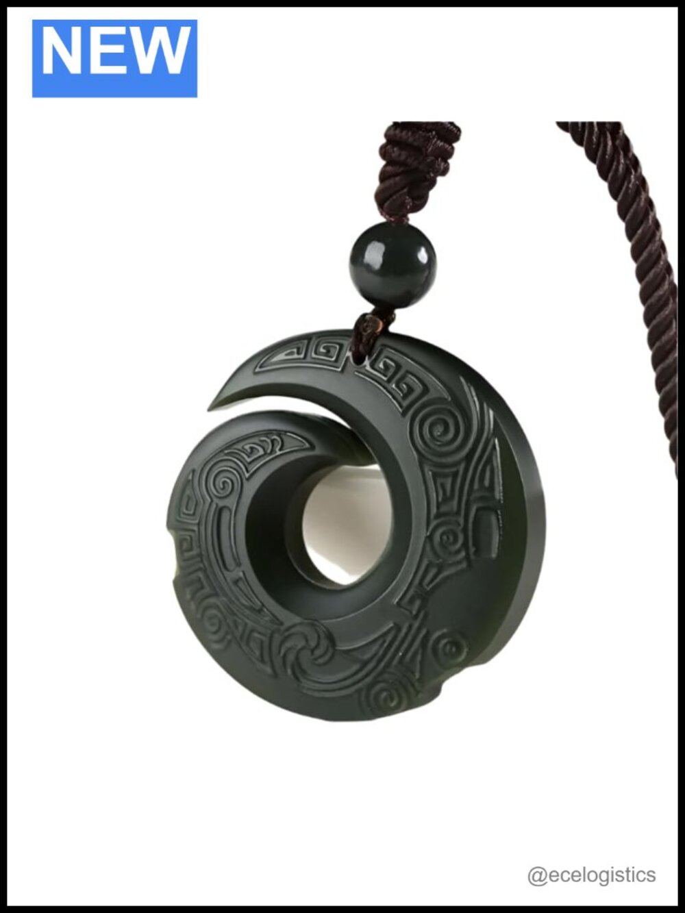 Hetian Jade Pendant Necklace Natural Green Jade Amulet Feng Shui Jewelry